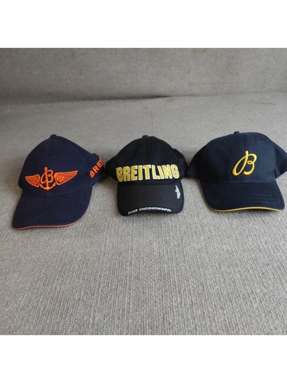 Breitling Hat Blue Black Embroidered Official Lot of 3
